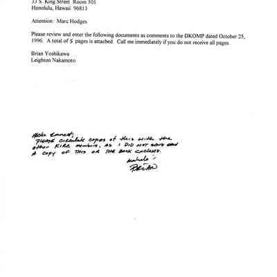 Letter from Brian Yoshikawa and Leighton Nakamoto