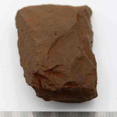 Lengthwise view of subtriangular adze preform: Origformat: Artifact; Resolution: 200 dpi
