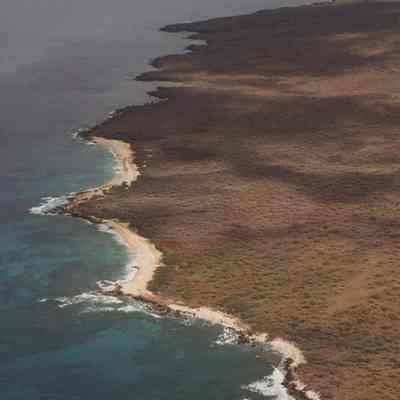 High aerial view of the Kealaikahiki coastline