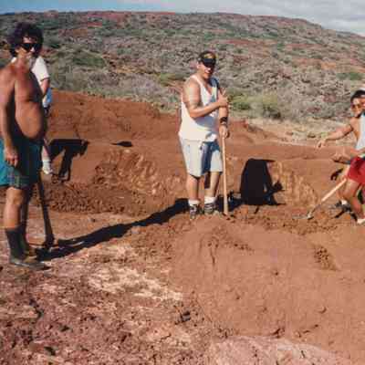 Men working on trench