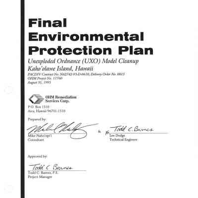 Final Environmental Protection Plan