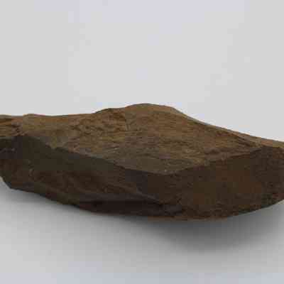 Profile of adze blank: The image shows a rough, unrefined adze blank on a plain background, highlighting its natural, unfinished form.