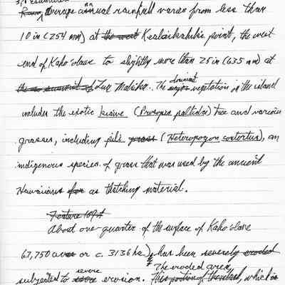 Notes for salvage efforts report on Site 109