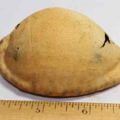Closeup of a lure made of cowrie shell: Origformat: Artifact