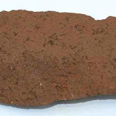 Reverse side of basalt knife (pahi): The image shows an ancient knife (pahi)  blade made of basalt, shaped roughly with a textured surface and uneven edges.