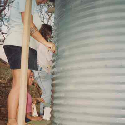 Working on water storage tank