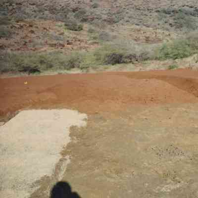 Hardpan near water catchment