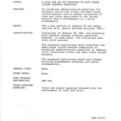 Justification sheet dated October 4, 1996, revised December 30, 1996