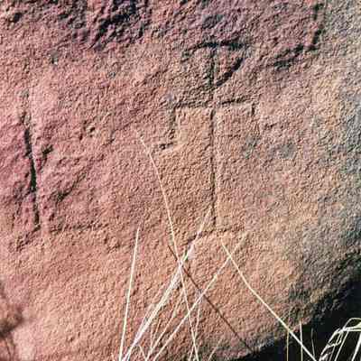 Anthropomorphic petroglyph-closeup