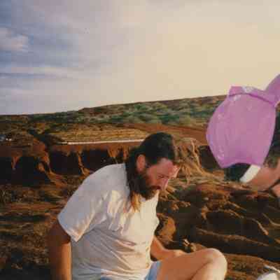 Two men on hardpan