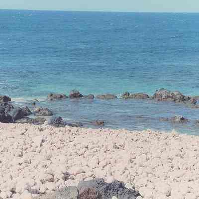 Unidentified beach with coral