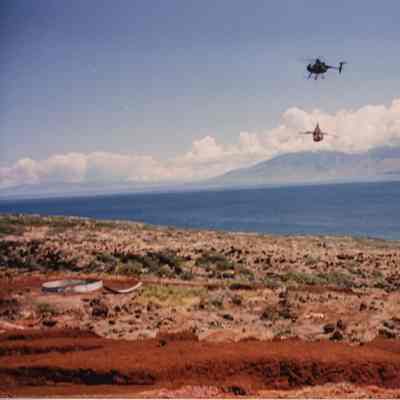 Helicopter flying construction materials
