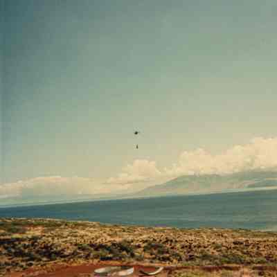 Helicopter flying to Kaho'olawe