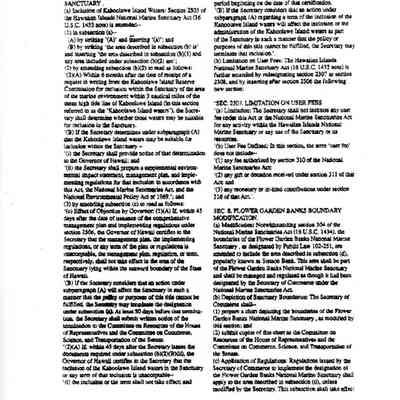 National Marine Sanctuaries Preservation Act (OCRM Draft), Section 7