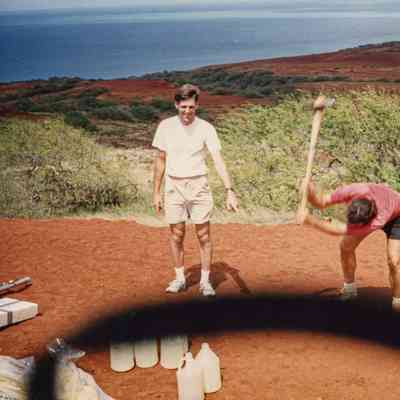 Two men on hardpan