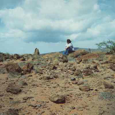Hokulani Holt near archaeological site