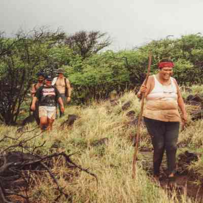People hiking on a trail