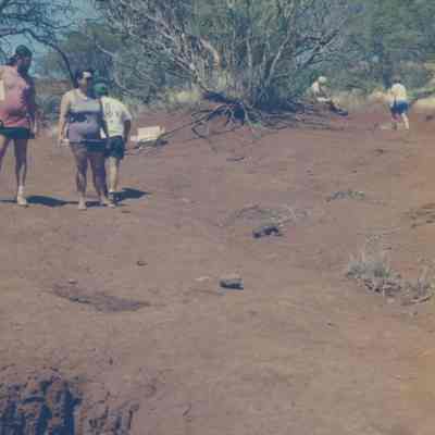 People working on hard pan