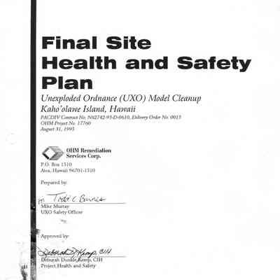 Final Site Health and Safety Plan