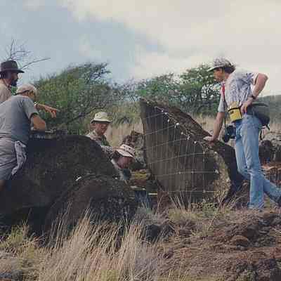 Rowland Reeve with others at site