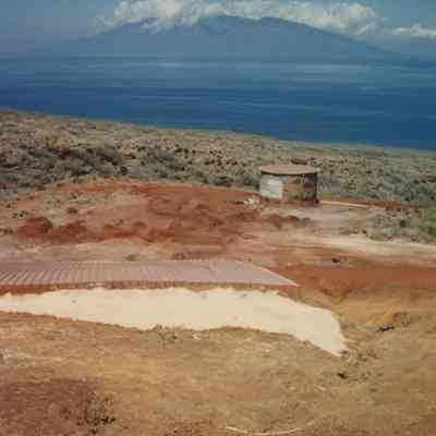 Hardpan, checkdam, water catchment and water tank