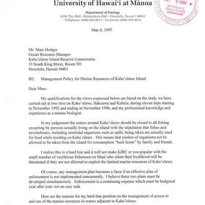 Letter to Mr. Marc Hodges from Ernst Reese