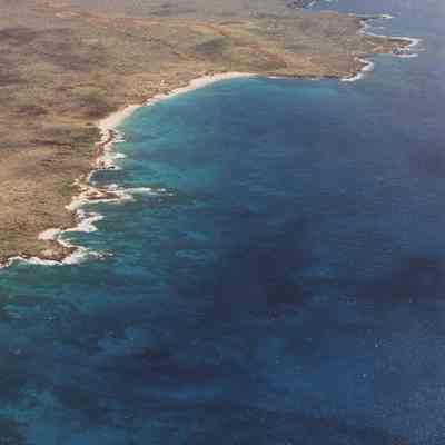 High aerial view of the Honokanai'a coastline
