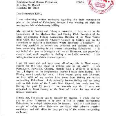 Testimony of Conrad B. Ventura
