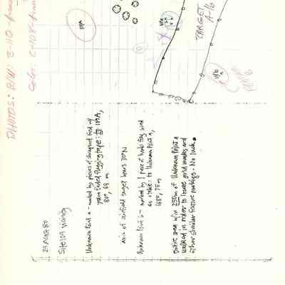 Handwritten notes regarding Site 109