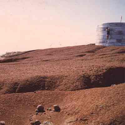 Hardpan with water catchment