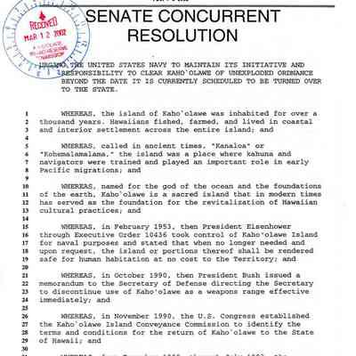 S.C.R. No. 67, Senate Concurrent Resolution
