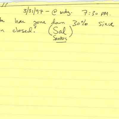 Handwritten notes from 3/31/97