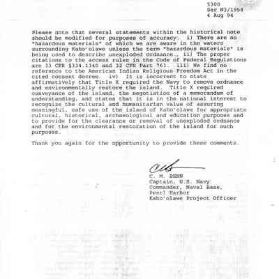 Copy of letter from Benn 8/4/1994 pg 2: Origsize: 8.5" x 11"; Origformat: Document; Resolution: 150 dpi