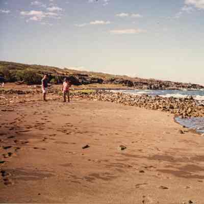 Two men on beach