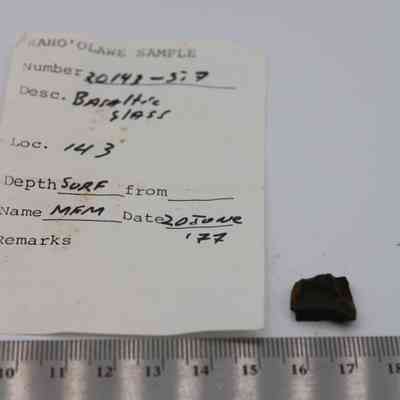 Small core of basaltic glass