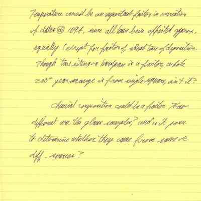 Handwritten note and graph