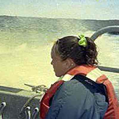 Unidentified woman on boat
