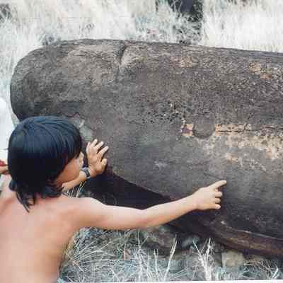 Petroglyphs with children