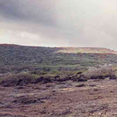 Stacked stone wall or platform