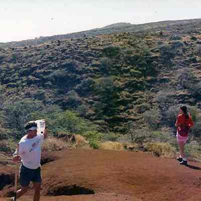 Woman on hiking trail