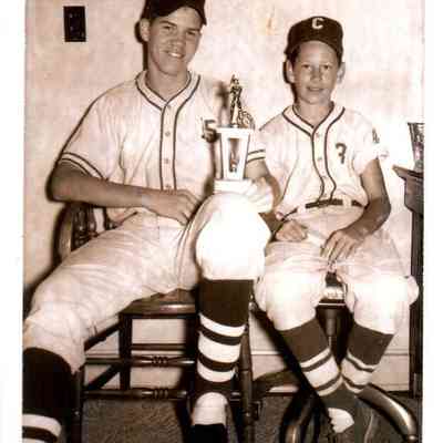 Curry Dedman (left) and Mike Morse (right) played for the Corning team in the Babe Ruth Baseball League.