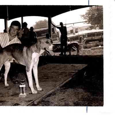R.C. Dudding with Cosmo the "Best pup in show" in 1973