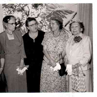 Pictured (L to R) are Mrs. J.H. Robinson, Mrs. Artie Veatch, Mrs. T.C. Dedman Sr., and Mrs. C.W. Williams, and Mrs. Ernest Prewitt