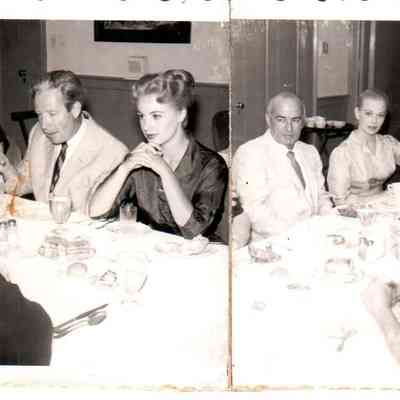The movie crew from 20th Century Fox gathered for dinner at Beaumont before filming "April Love" in 1957.