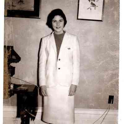 Martha Brummett of Harrodsburg High School represents the county in the 8th District American Legion Oratorical Contest (Feb 1961)