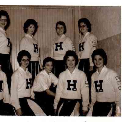 Pictured Front Row (L to R): Pat Todd, Cheri Devine, Joan Haven, Donna Cole, and Jane Sullivan. In the backrow is: Anne Barnett, Glenna Shotwell, Judy Flynn, and Brenda Long. (1961)