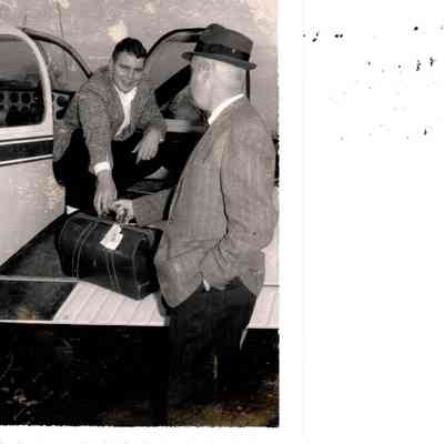 Jim Martin of Ft. Belvoir's Engineering Corps disembarked at the airport (1961)