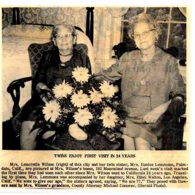 Twin Sisters Visit