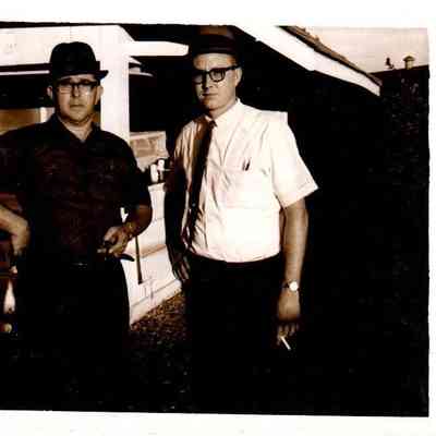 John B. Shewmaker (left) and Don W. Robinson worked tireless on the fair and horseshow. (1962)