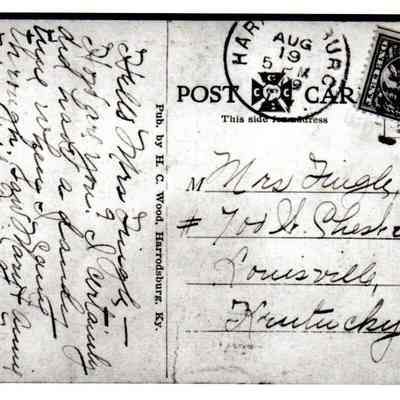 This is the back of the postcard containing the photo of the Dedman House.